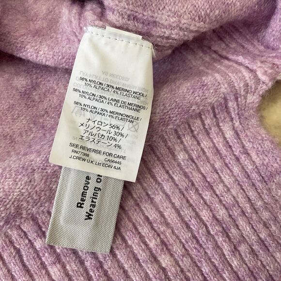 NWT J. Crew V-neck Sweater Alpaca Wool Blend women’s XXS light purple soft - Picture 12 of 13